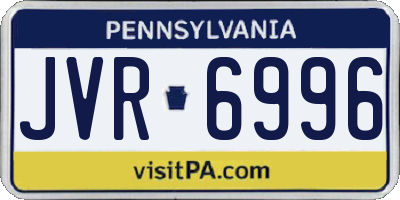 PA license plate JVR6996