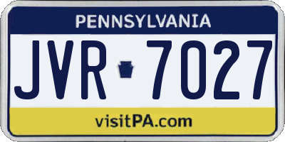 PA license plate JVR7027
