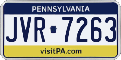 PA license plate JVR7263