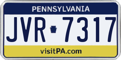 PA license plate JVR7317