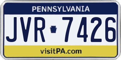 PA license plate JVR7426