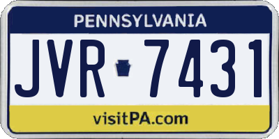 PA license plate JVR7431