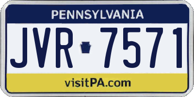 PA license plate JVR7571