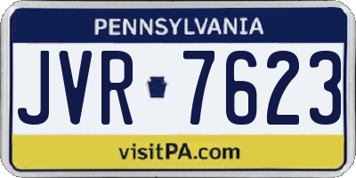 PA license plate JVR7623