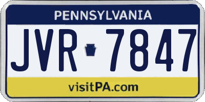 PA license plate JVR7847