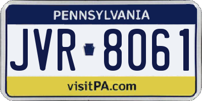 PA license plate JVR8061