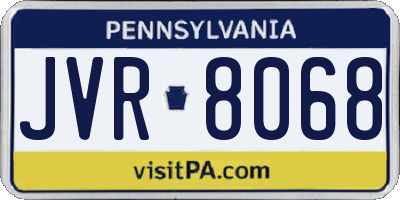 PA license plate JVR8068