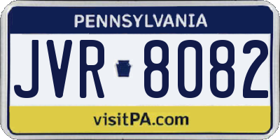 PA license plate JVR8082