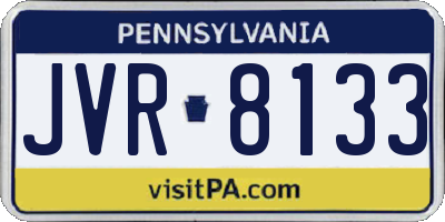 PA license plate JVR8133