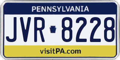 PA license plate JVR8228