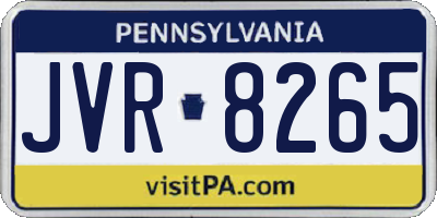 PA license plate JVR8265