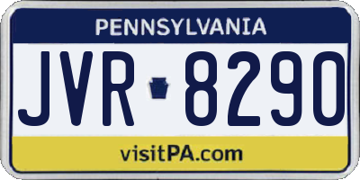 PA license plate JVR8290