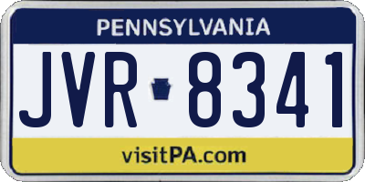 PA license plate JVR8341