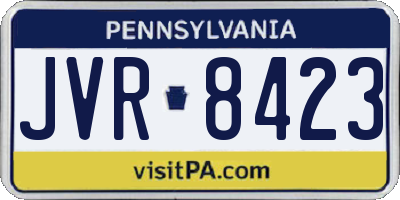 PA license plate JVR8423