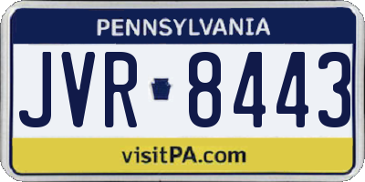 PA license plate JVR8443