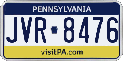 PA license plate JVR8476