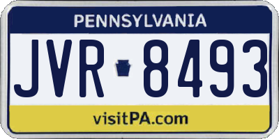 PA license plate JVR8493