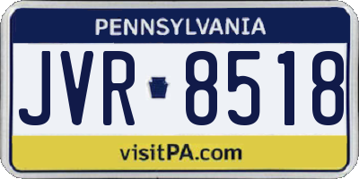 PA license plate JVR8518