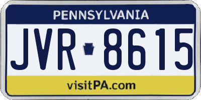 PA license plate JVR8615