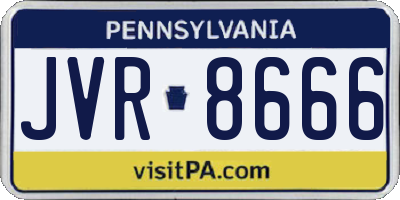 PA license plate JVR8666