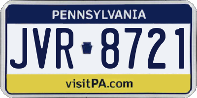 PA license plate JVR8721