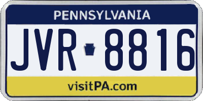 PA license plate JVR8816