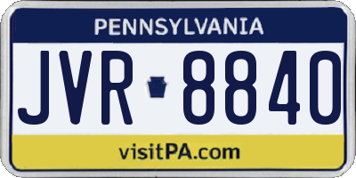 PA license plate JVR8840