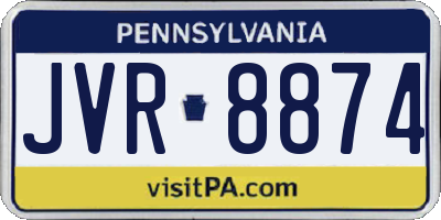 PA license plate JVR8874