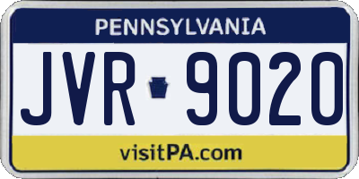 PA license plate JVR9020