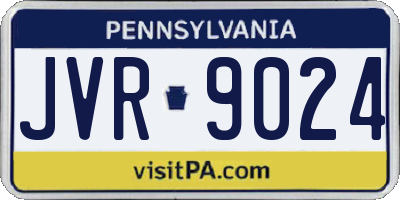 PA license plate JVR9024