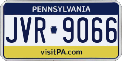 PA license plate JVR9066