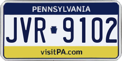 PA license plate JVR9102