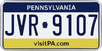 PA license plate JVR9107