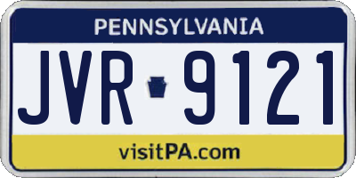 PA license plate JVR9121