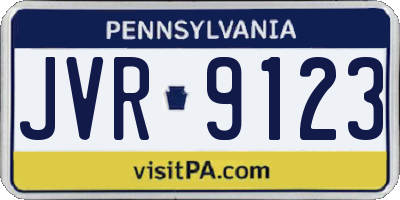 PA license plate JVR9123