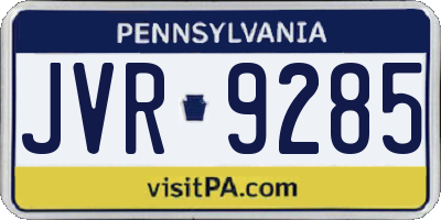 PA license plate JVR9285
