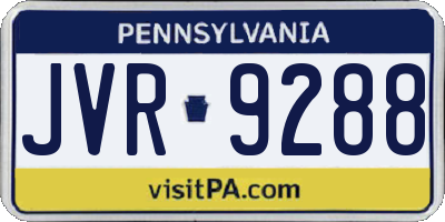 PA license plate JVR9288