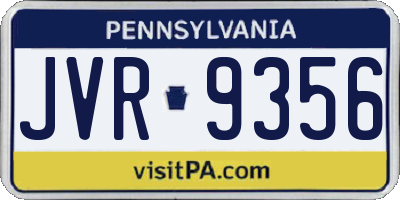 PA license plate JVR9356