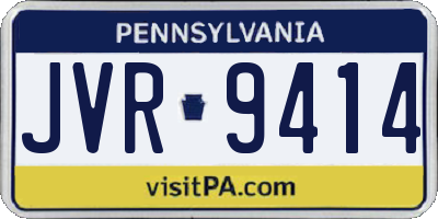 PA license plate JVR9414