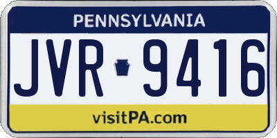 PA license plate JVR9416