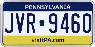 PA license plate JVR9460