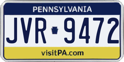 PA license plate JVR9472