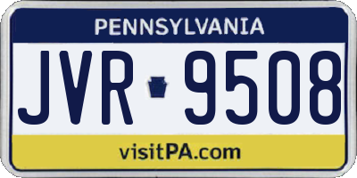 PA license plate JVR9508