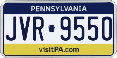 PA license plate JVR9550