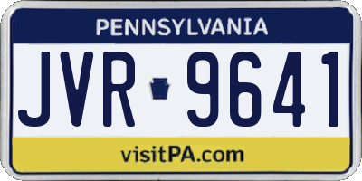 PA license plate JVR9641
