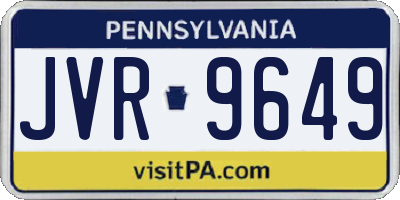 PA license plate JVR9649