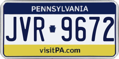 PA license plate JVR9672