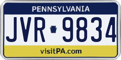 PA license plate JVR9834