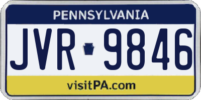 PA license plate JVR9846