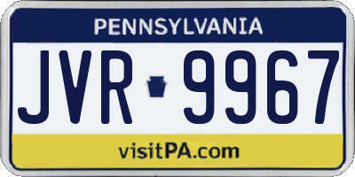 PA license plate JVR9967